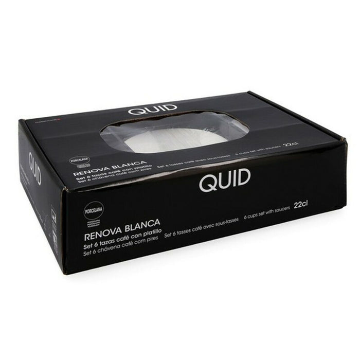 Set de Căni de Cafea Quid 001442 (12 pcs) Transparent Ceramică 6 Piese 220 ml