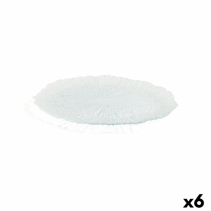 Platou Plat Quid Mar De Viento Transparent Sticlă Ø 32 cm (6 Unități) (Pack 6x)