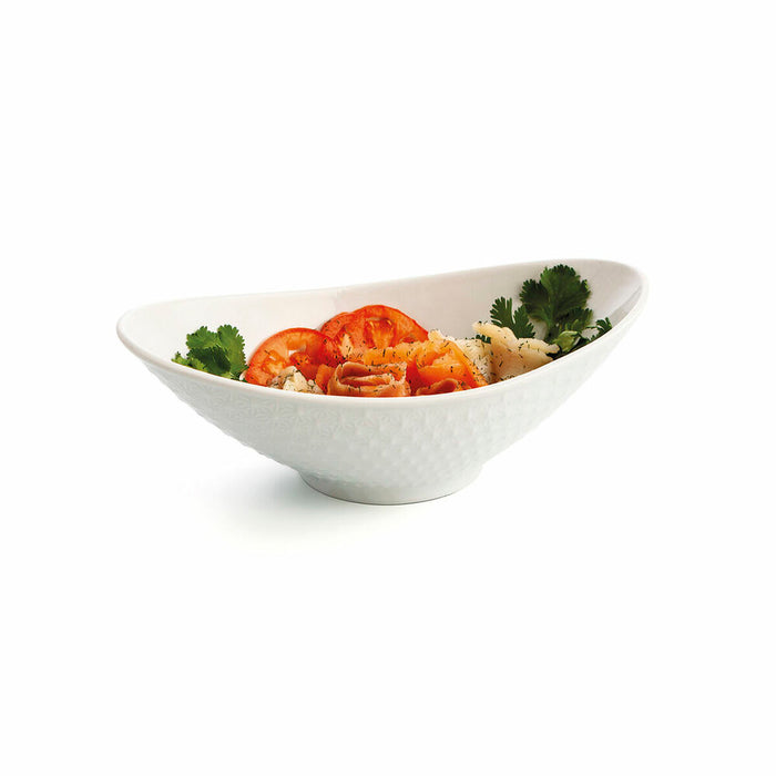Platou pentru Servire Quid Gastro Oval Ceramică Alb (21,5 x 12,5 x 7 cm) (6 Unități)