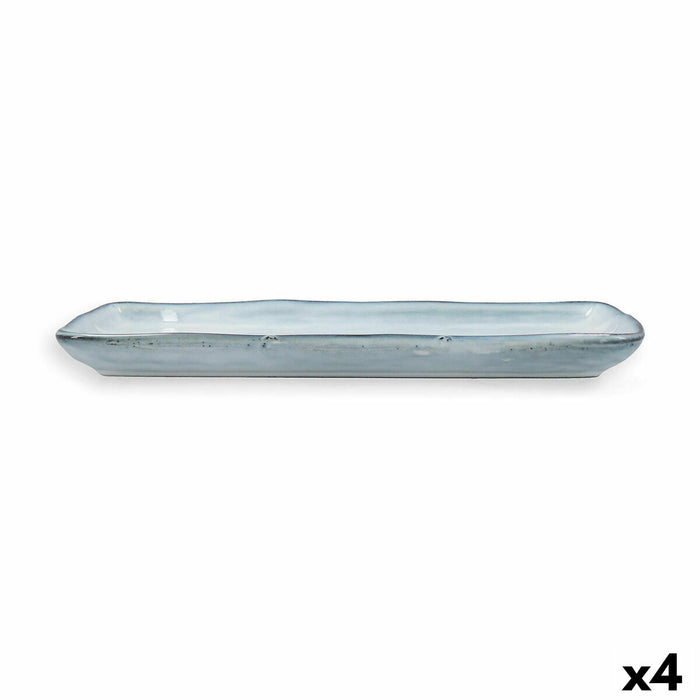 Platou pentru Servire Quid Boreal Albastru Ceramică 28 x 14 cm (4 Unități) (Pack 4x)