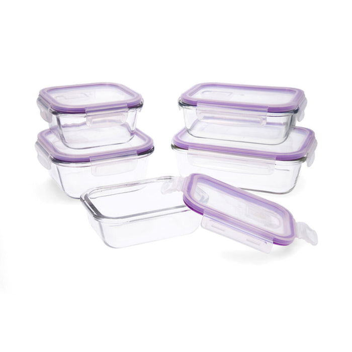 Set de 5 Cutii pentru Prânz Quid Frost Transparent Sticlă (5 Unități)
