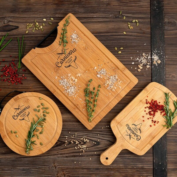Masă de tăiat Quid Carnivoro Maro Lemn Oțel 35 x 16 x 2 cm