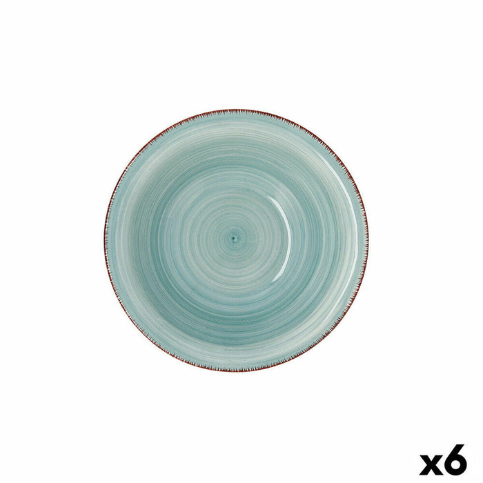 Bol Quid Vita Aqua Ceramică Albastru Ø 18 cm (6 Unități)