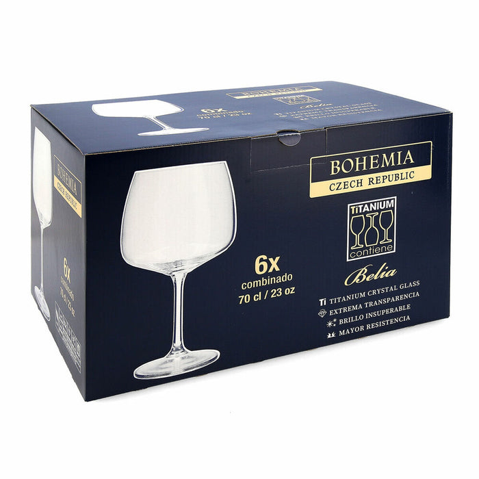 Pahar Bohemia Crystal Belia Combinat Transparent Sticlă 700 ml 6 Piese