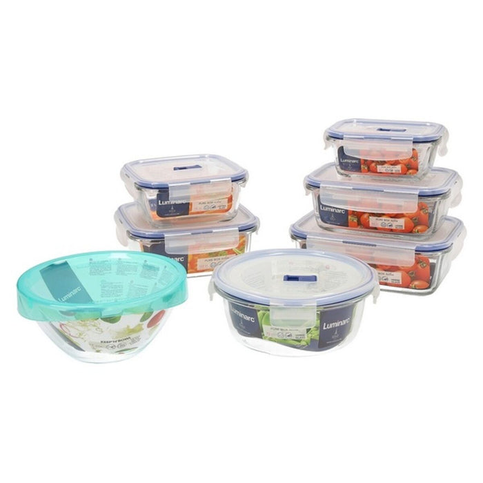 Set de Cutii pentru Prânz Luminarc Pure Box Active (7 pcs) Geam (7 pcs)