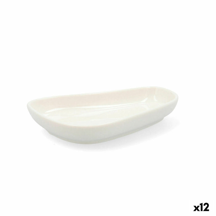 Tavă pentru gustari Quid Select Neregulat Ceramică Alb (12,5 cm) (Pack 12x)