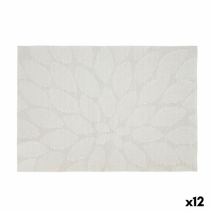 Suport Protecție pentru Masă Bidasoa Ikonic Frunze Gri PVC (45 x 30 cm) (Pack 12x)
