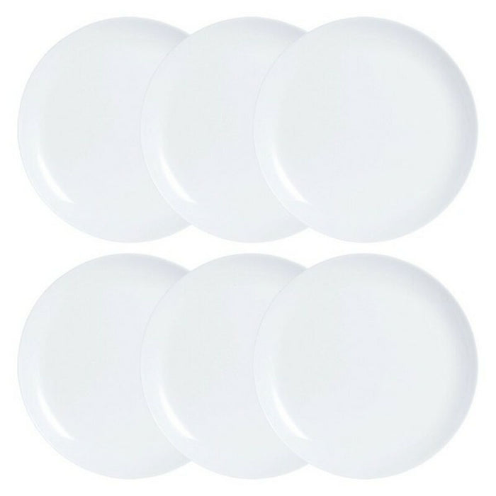 Set de farfurii Luminarc Diwali 6 pcs Alb Sticlă