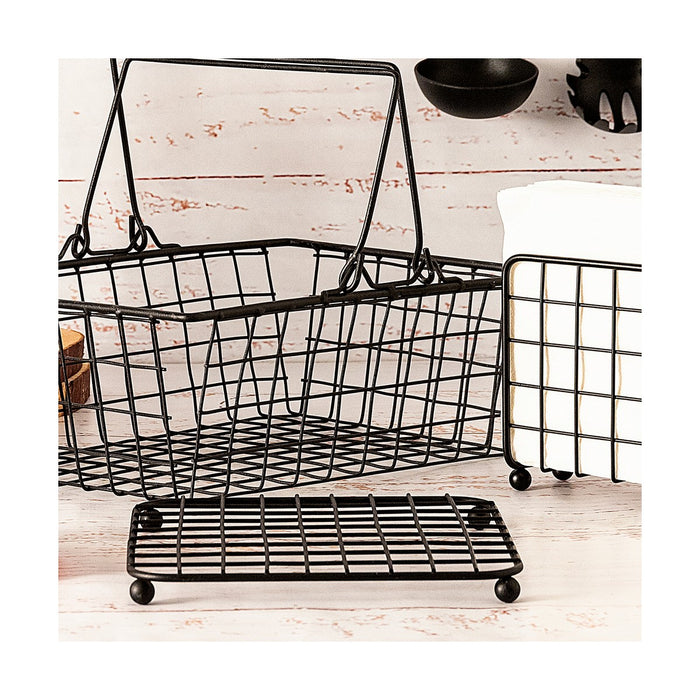 Suport Protecție pentru Masă Quid Ebano Negru Metal 18,5 x 18,5 x 1,5 cm