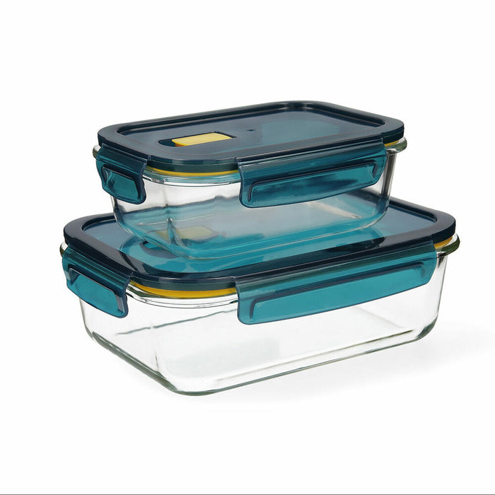Set de Cutii pentru Prânz Quid Astral Geam Transparent (2 pcs)