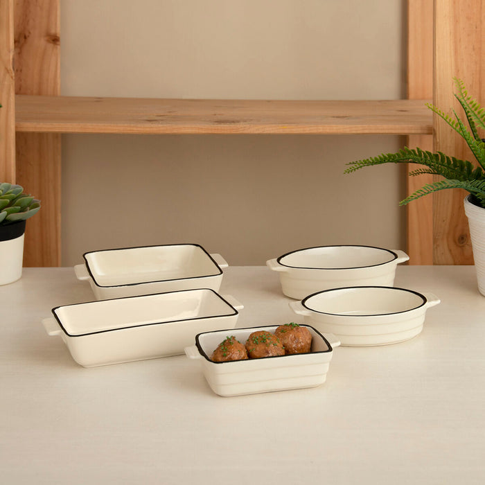 Crăticioară Quid Cocco Oval Ceramică Alb (19 x 10,5 x 5 cm) (Pack 12x)