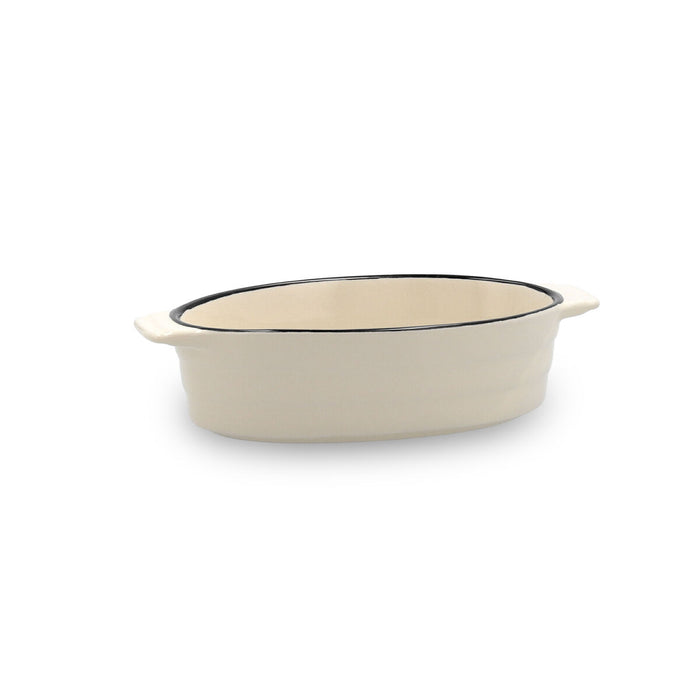 Crăticioară Quid Cocco Oval Ceramică Alb (19 x 10,5 x 5 cm) (Pack 12x)