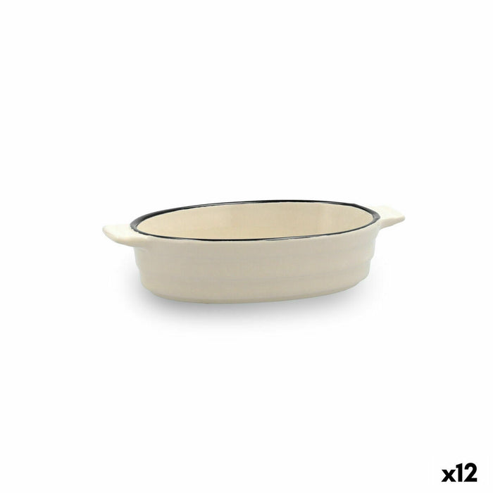 Crăticioară Quid Cocco Oval Ceramică Alb (18 x 11 x 4 cm) (Pack 12x)