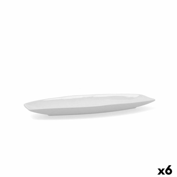 Platou pentru Servire Quid Gastro Alb Ceramică 35,5 x 15,8 x 2,8 cm (6 Unități) (Pack 6x)