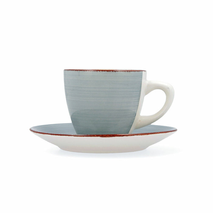 Set de Cești cu Farfurii Quid Vita Morning Ceramică Albastru (22 cl) (4 pcs)