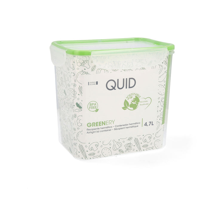 Cutie pentru prânz ermetică Quid Greenery Transparent Plastic 4,7 L (4 Unități) (Pack 4x)