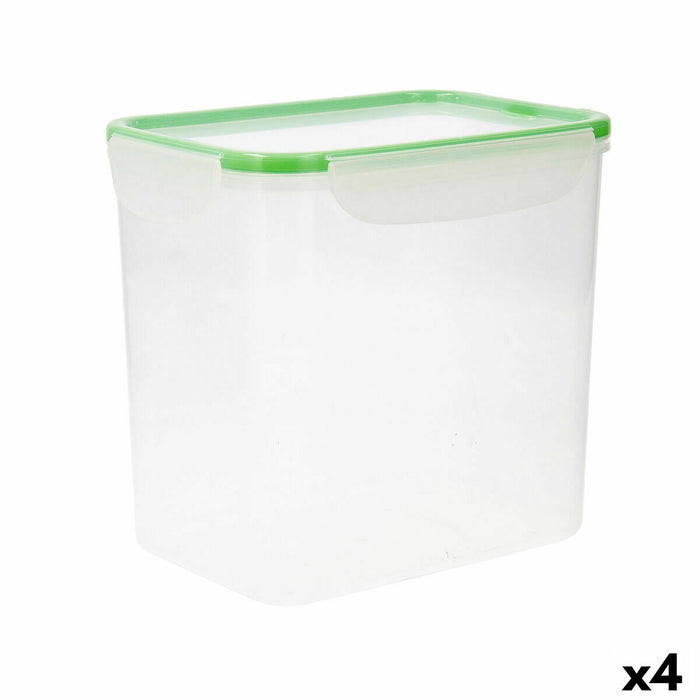 Cutie pentru prânz ermetică Quid Greenery Transparent Plastic 4,7 L (4 Unități) (Pack 4x)