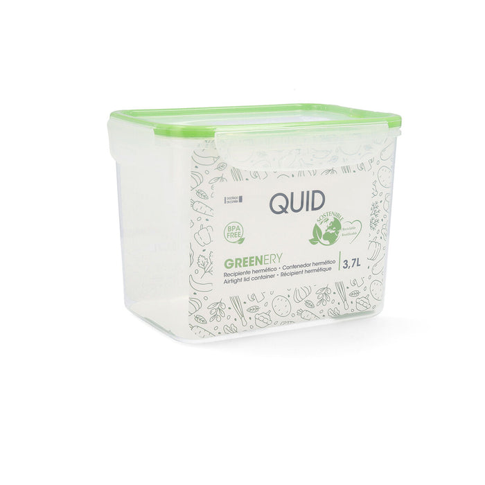 Cutie pentru prânz ermetică Quid Greenery Transparent Plastic (3,7 L) (Pack 4x)