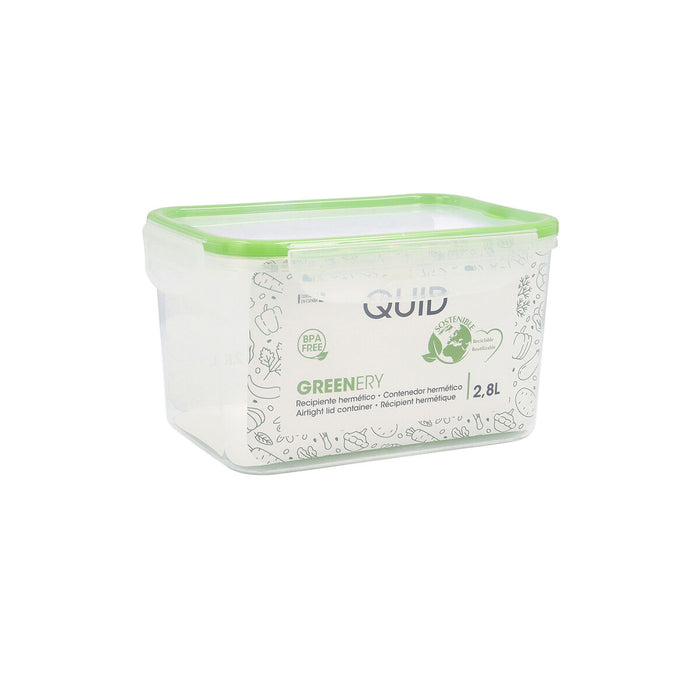 Cutie pentru Prânz Quid Greenery 2,8 L Transparent Plastic (4 Unități) (Pack 4x)