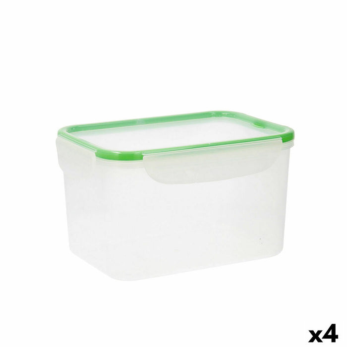 Cutie pentru Prânz Quid Greenery 2,8 L Transparent Plastic (4 Unități) (Pack 4x)