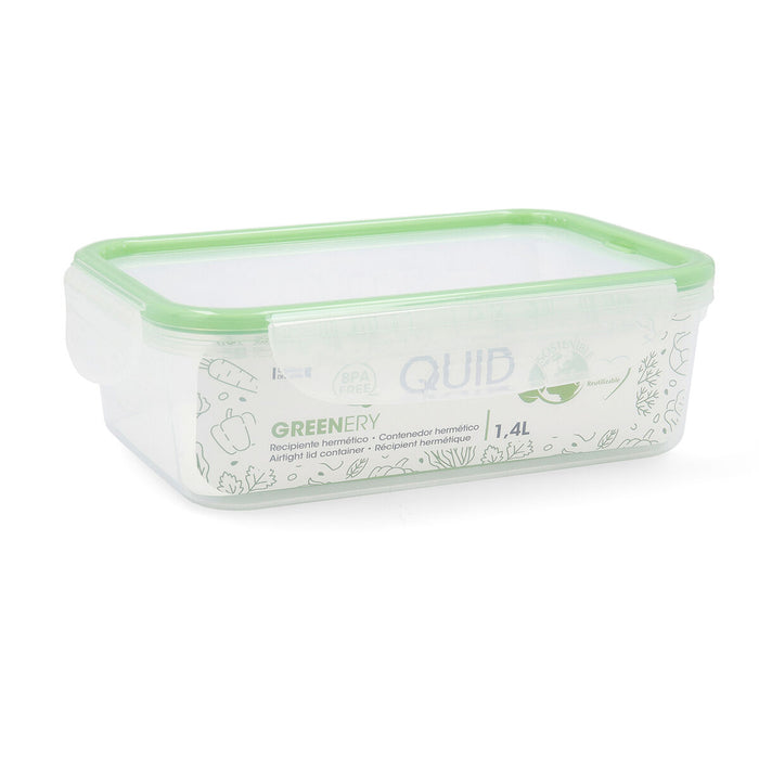 Cutie pentru Prânz Quid Greenery 1,4 L Transparent Plastic (Pack 4x)