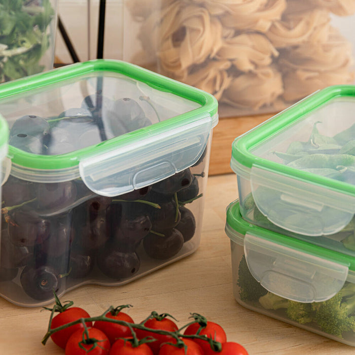Cutie pentru prânz ermetică Quid Greenery 1,8 L Transparent Plastic (Pack 4x)