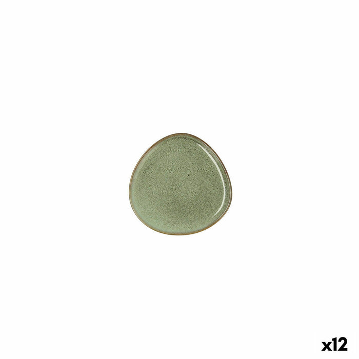 Platou Plat Bidasoa Ikonic Verde Ceramică 11 x 11 cm (12 Unități) (Pack 12x)