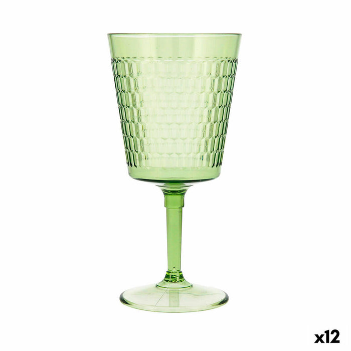 Pahar de vin Quid Viba Verde Plastic 420 ml (12 Unități) (Pack 12x)