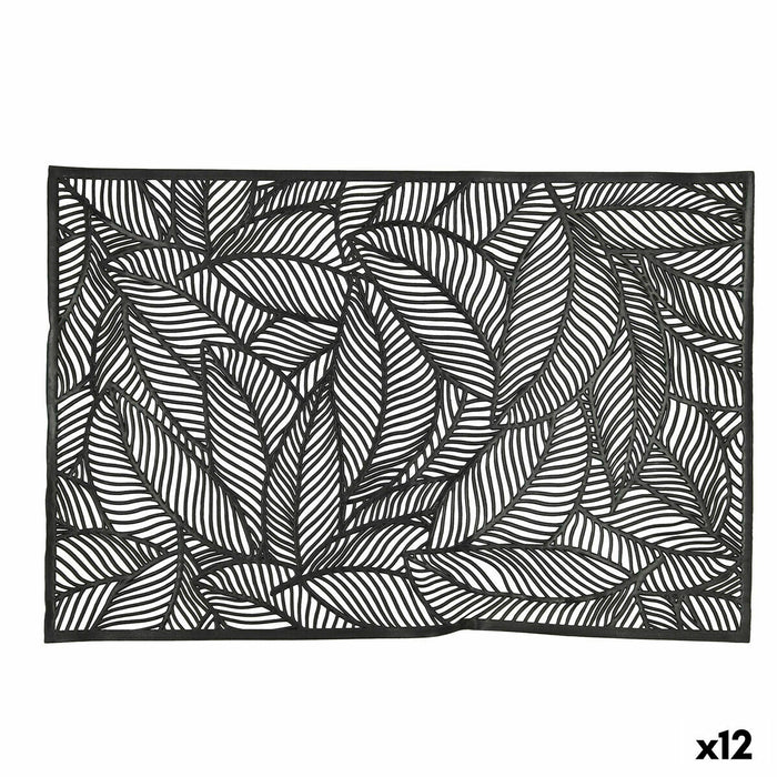 Suport Protecție pentru Masă Quid Habitat Frunze Negru 30 x 45 cm (Pack 12x)
