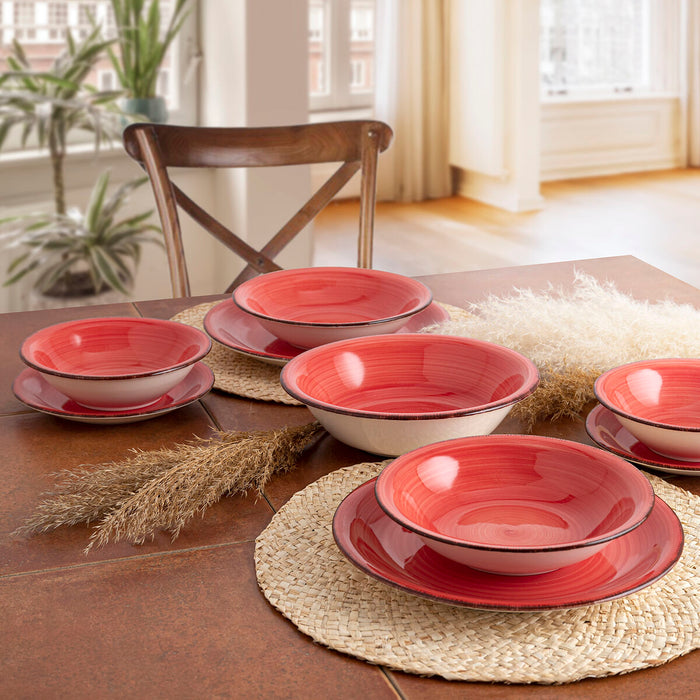 Salatieră Quid Vita Ceramică Roșu (23 cm) (Pack 6x)