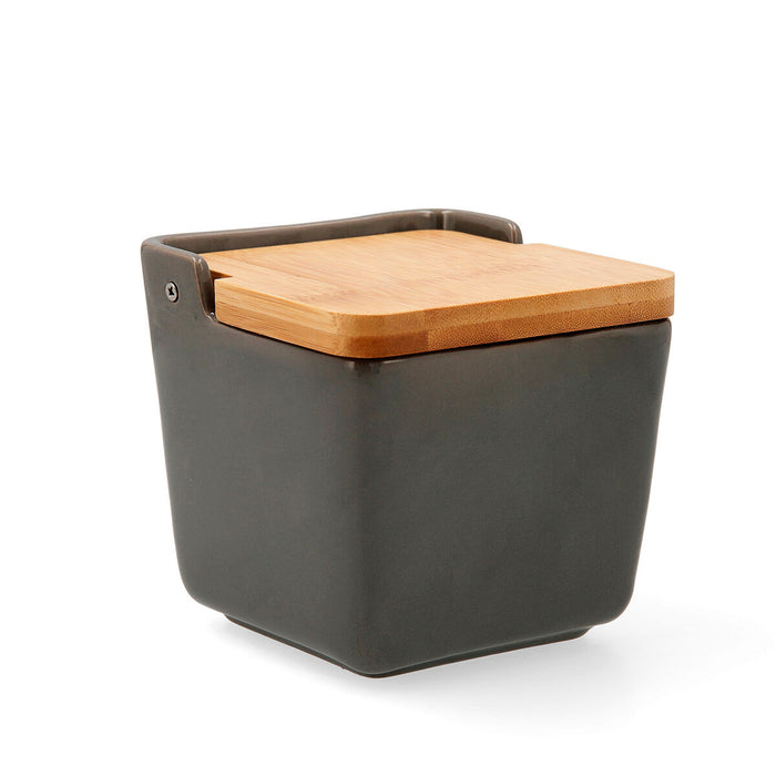 Solniță cu capac Quid Tu Y Yo Ceramică Gri 12 x 12 cm