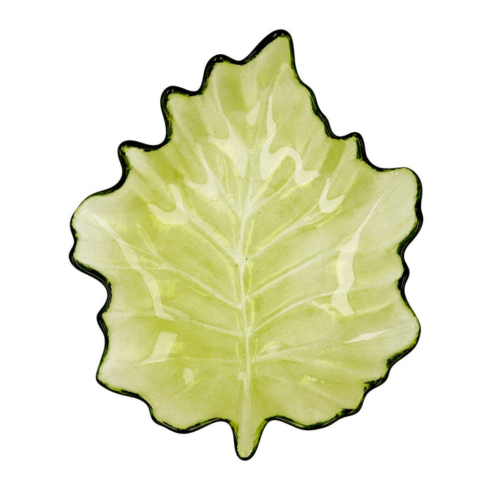 Tavă pentru gustari Quid Frunză Verde Sticlă (22 x 18 cm) (Pack 6x)