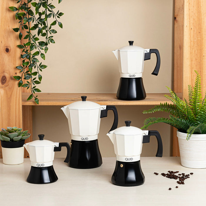 Cafetieră Italiană Quid Cocco Alb Negru Metal 6 Cești