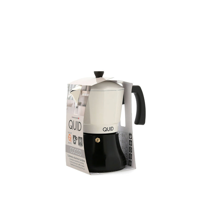 Cafetieră Italiană Quid Cocco Alb Negru Metal 6 Cești