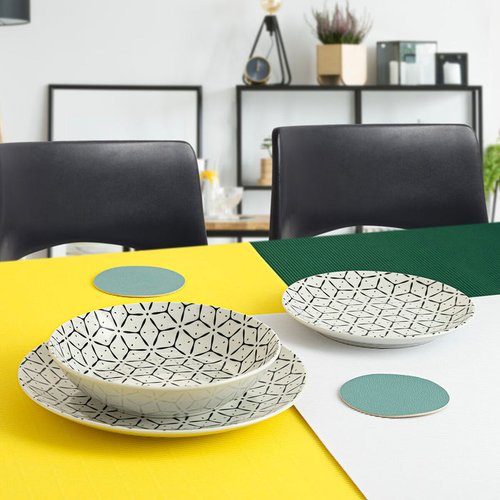 Set de Veselă Quid Creativa Alb/Negru Ceramică 18 Piese