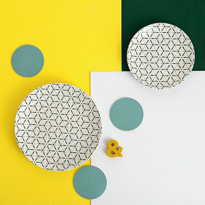Set de Veselă Quid Creativa Alb/Negru Ceramică 18 Piese