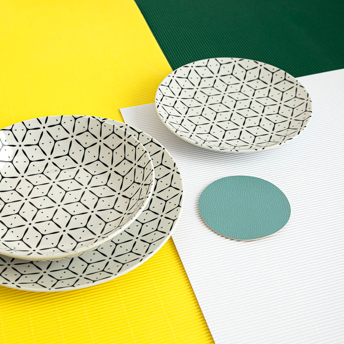 Set de Veselă Quid Creativa Alb/Negru Ceramică 18 Piese