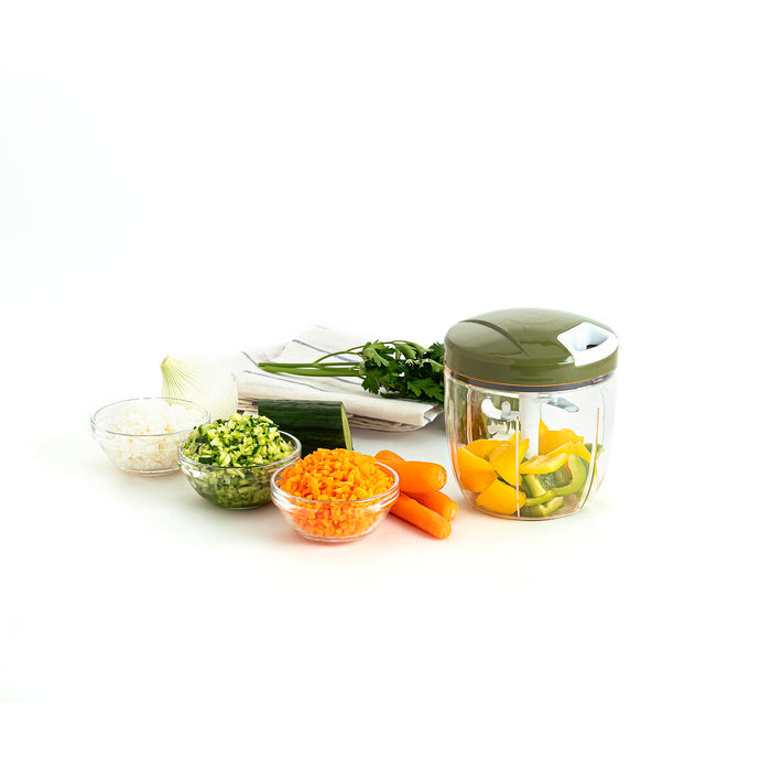 Mini Chopper manual cu funie Quid Naturalia Verde Metal 12,5 x 14 cm Manual