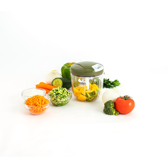 Mini Chopper manual cu funie Quid Naturalia Verde Metal 12,5 x 14 cm Manual