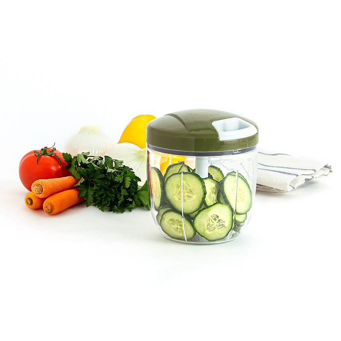 Mini Chopper manual cu funie Quid Naturalia Verde Metal 12,5 x 14 cm Manual