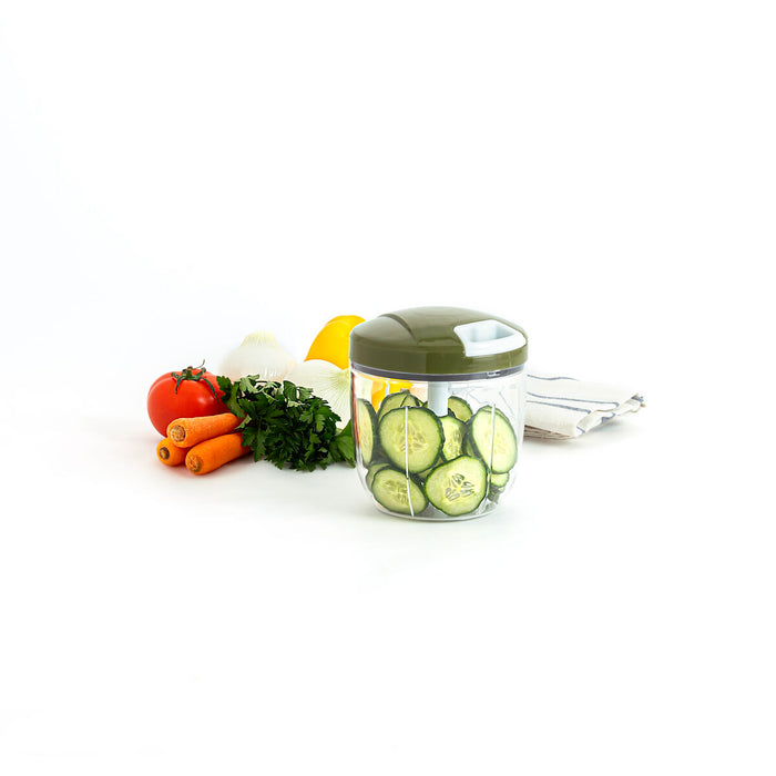 Mini Chopper manual cu funie Quid Naturalia Verde Metal 12,5 x 14 cm Manual