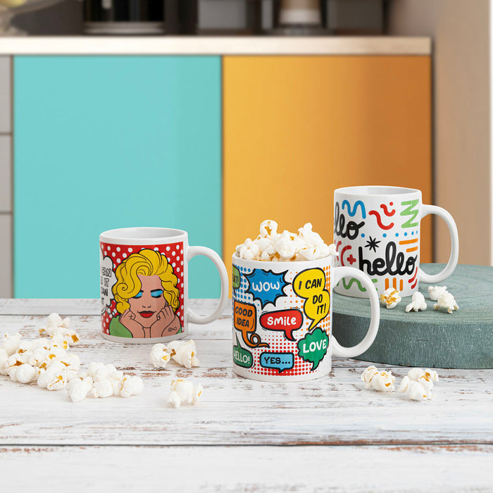 Hrnek Quid Wow Benzi desenate Multicolor Ceramică 330 ml (12 Unități)