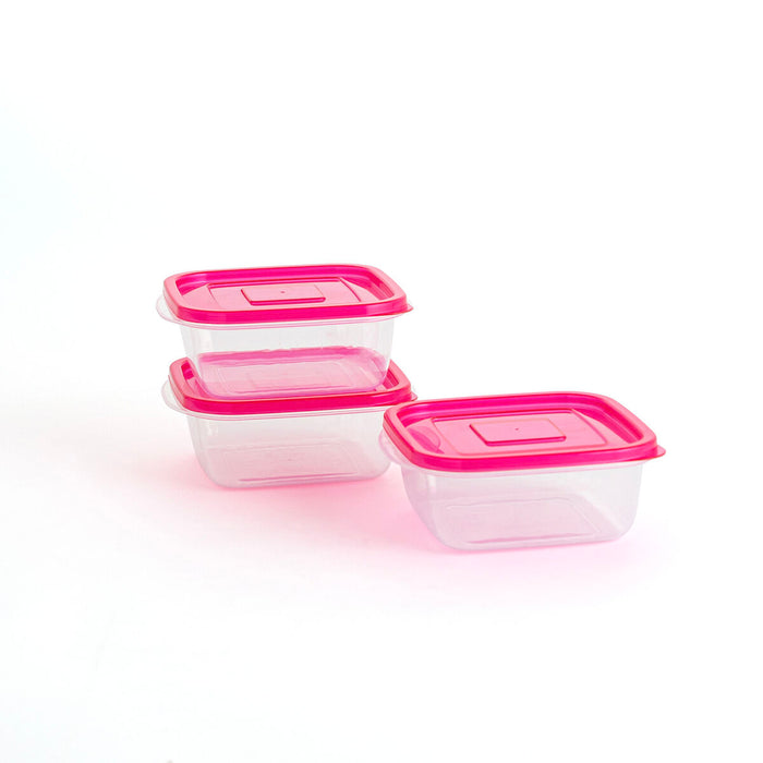 Set de Cutii pentru Prânz Quid Refresh 3 Piese Fucsia Plastic