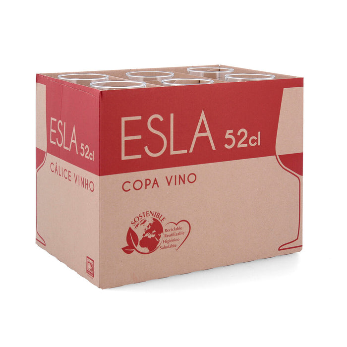 Pahar de vin Esla Transparent 520 ml (6 Unități)