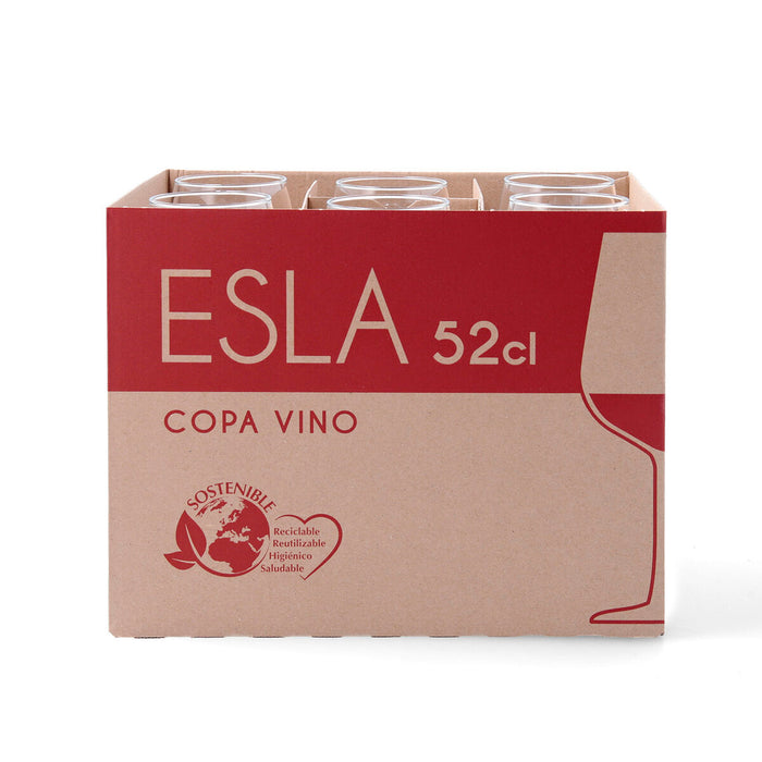 Pahar de vin Esla Transparent 520 ml (6 Unități)