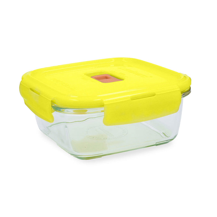 Cutie pentru prânz ermetică Luminarc Pure Box Holy Galben Sticlă Pătrat 1,22 L (6 Unități)