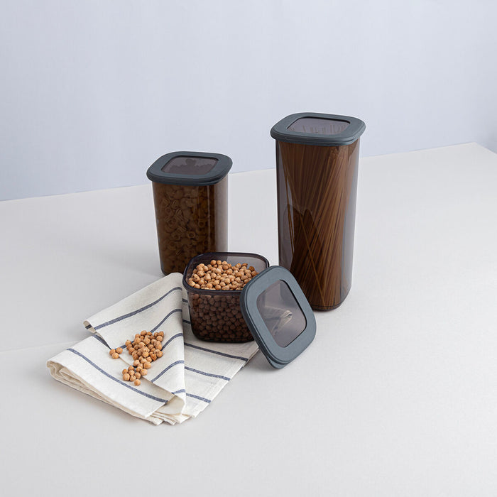 Staniu Quid City Cu Capac 1,2 L Gri Plastic (12 Unități)