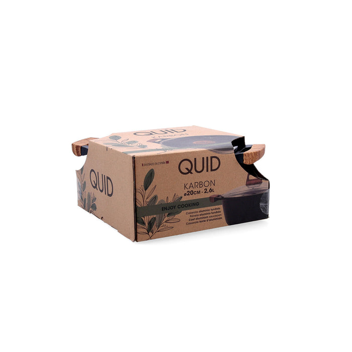 Caserolă Cu Capac Quid Karbon Aluminiu turnat Negru 20 cm