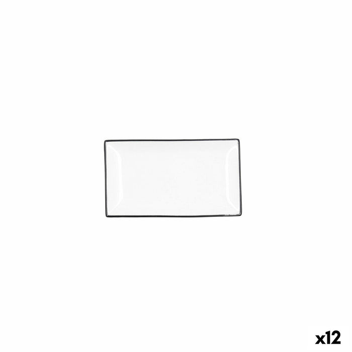 Tavă pentru gustari Quid Gastro Alb Negru Ceramică 16,5 x 9,5 x 2 cm (12 Unități)