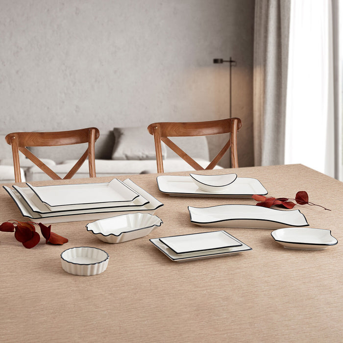Tavă pentru gustari Quid Gastro Alb Ceramică 31 x 18 cm (6 Unități)